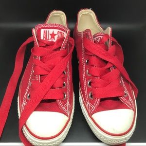 Converse Red Canvas All Stars Size 8